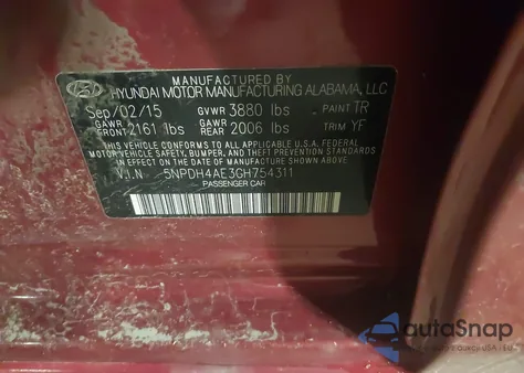 2016 Hyundai Elantra Se from USA, damaged, VIN 5NPDH4AE3GH754311